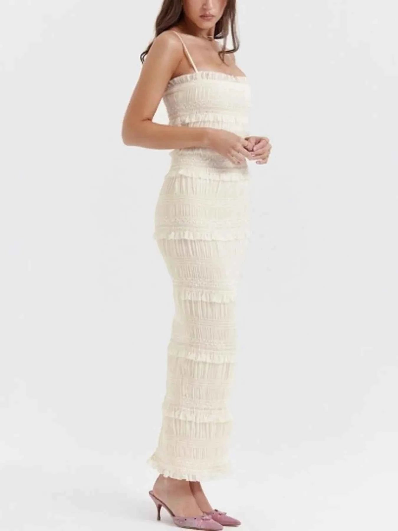 Frill Tiered Textured Maxi Cami Dress 88c0f53a9e39437fb8ec3bdaffbcc82f-Max-Origin