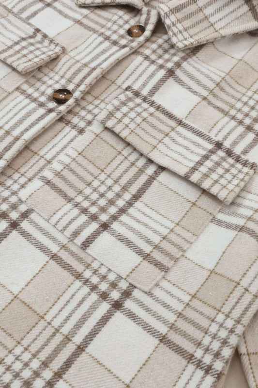 Plaid Removable Hood Buttoned Shacket 88c3e277-0e3d-4d50-a9eb-04fd91883e31