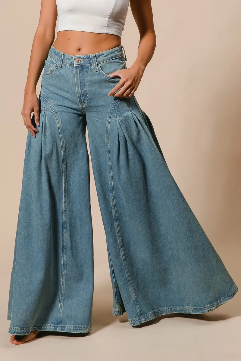 BiBi Pleated Detail Wide Jeans 88c73c9153234b2abd70e58c13a6af31-Max-Origin