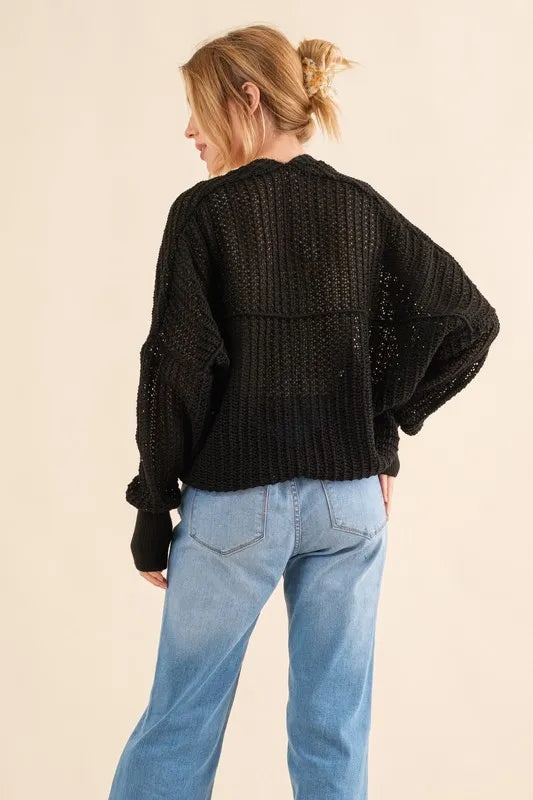 And The Why Fishnet Knitting Bolero Cardigan 88ca5f8adfca4e8396006f79c0bdab4c-Max-Origin