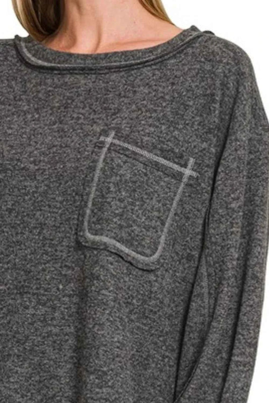 Brushed Hacci Hi-low Round Neck Knit Top 88ce52e3-9e89-442a-9a12-6b1bbce91afb-Max-Origin