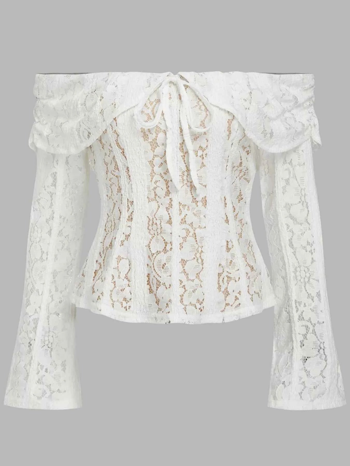 Off-Shoulder Lace Top with Bell Sleeves 88d05770-7173-462a-aa0a-c37a4279d799-Max-Origin