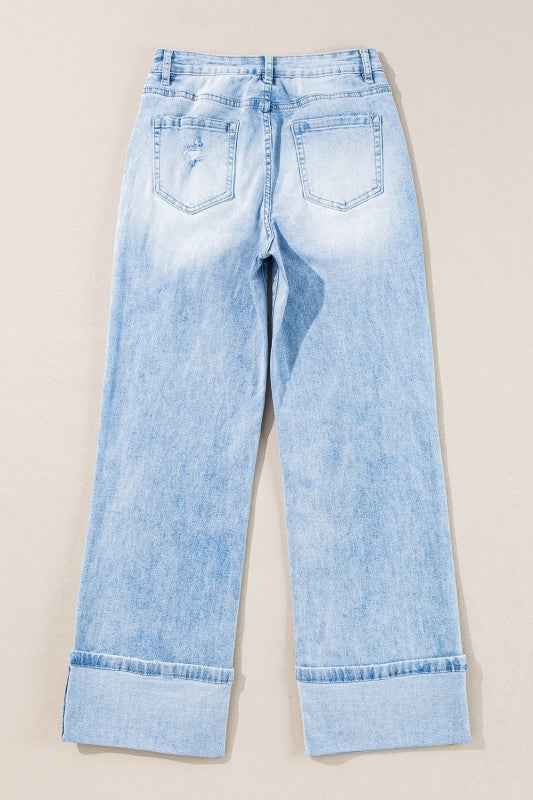 Saige Wash Distressed Straight Jeans 88d93507-fa44-48e3-b053-be1a367da8d0