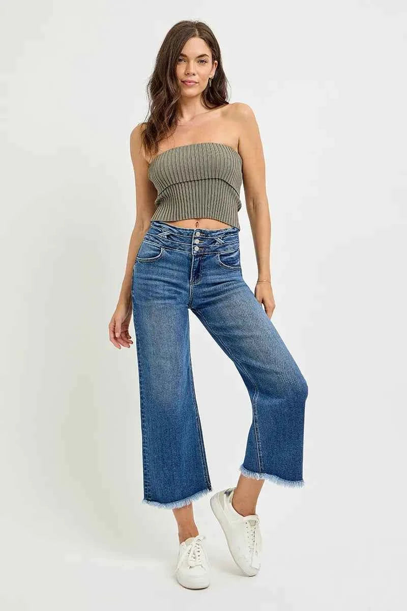 RISEN High Rise Crop Wide Leg Jeans with Wide Band Detail 88f57f90ed78448e9d633a3e23d49d24-Max-Origin
