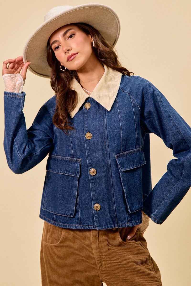 SO ME Zip Up And Buttoned Denim Jacket 88f9fc7073cd4273bf1d8d5e9e55d457-Max