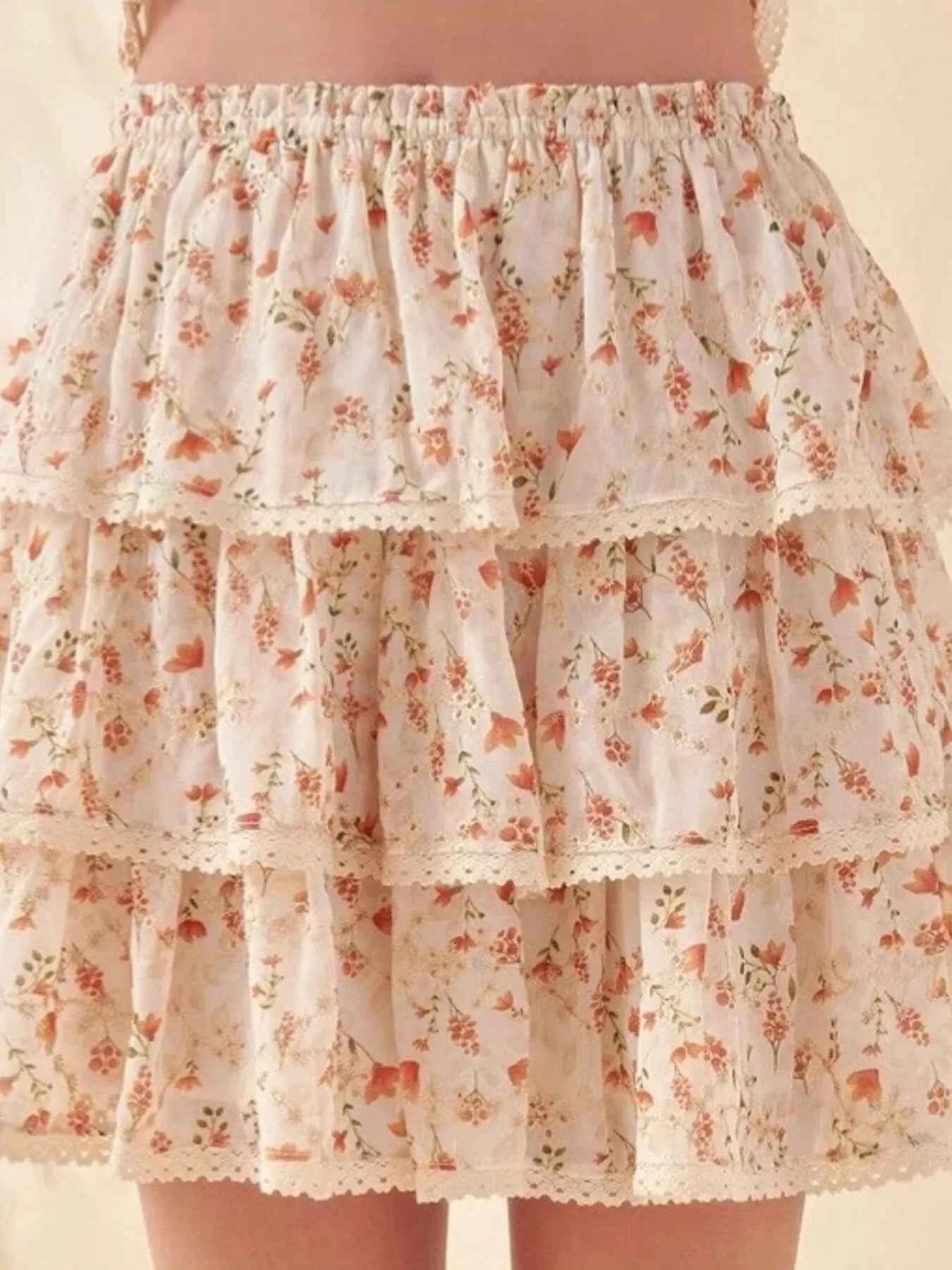 Floral Layered Ruffle Mini Skirt 89404b9ff382427fa60d5bb8da7b36e3-Max-Origin