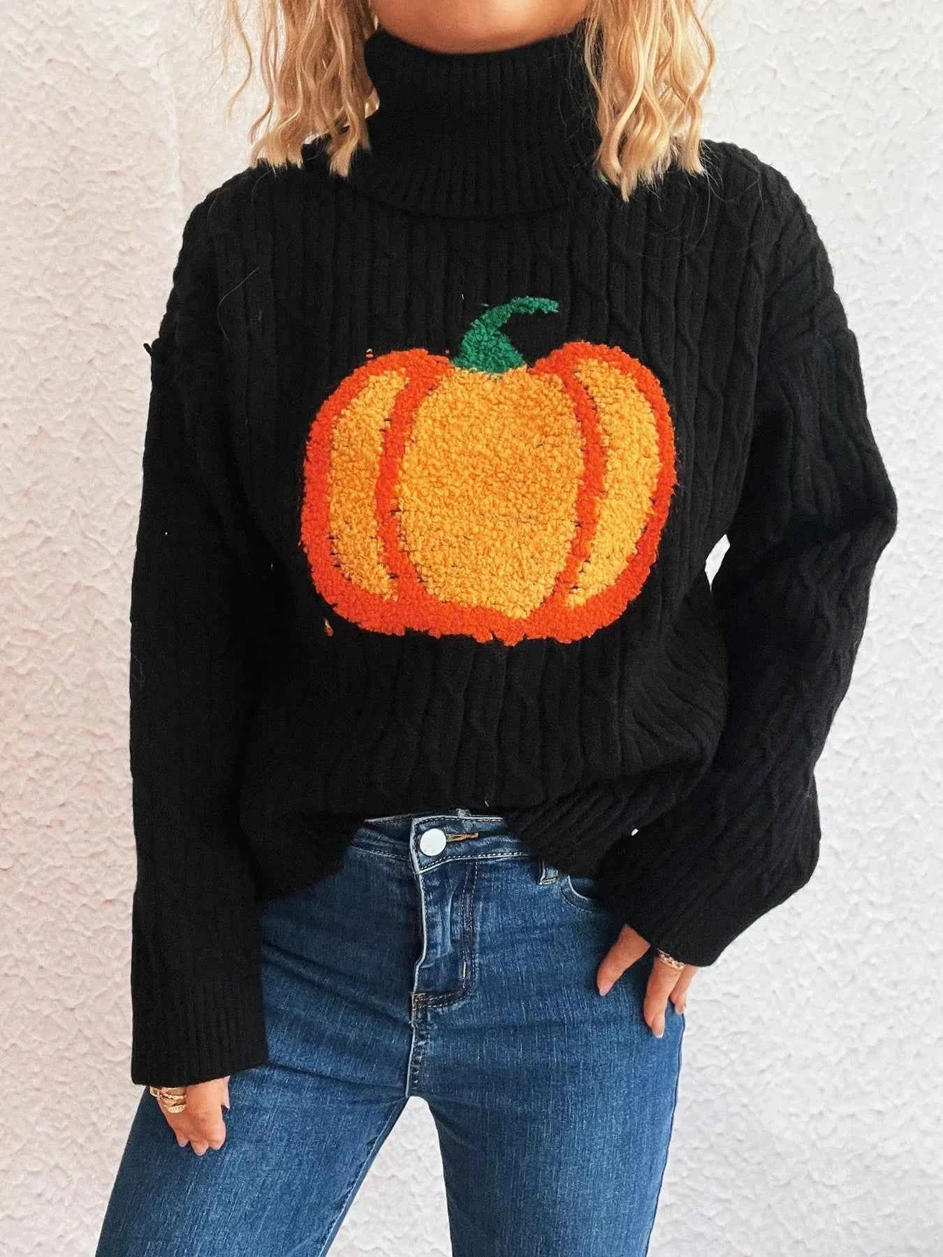 Pumpkin Turtleneck Long Sleeve Sweater 896adbcb0cda48c78da208f393cc7dc8-Max-Origin