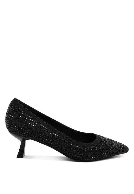 Vimto Breathable Flyknit Rhinestone Pumps 8975960d-c880-482a-a5b7-9d3dc770eb3a