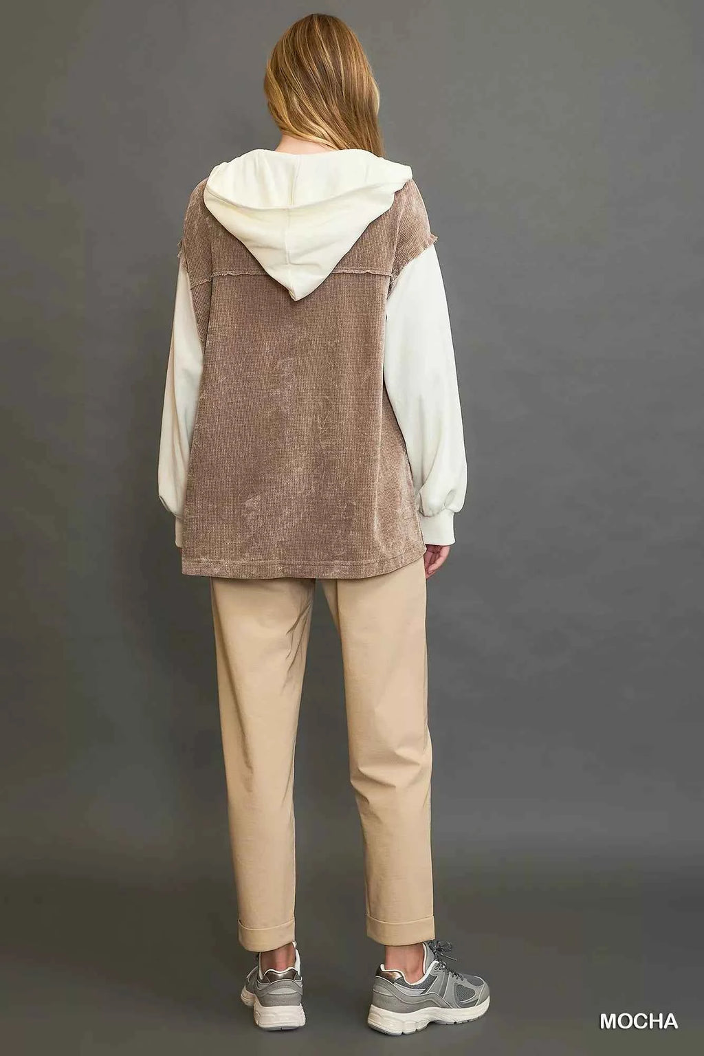 Umgee Contrast Hooded Chenille Jacket 8976b7e7-ac58-4927-8d61-53e25c3d4b5d-Max-Origin