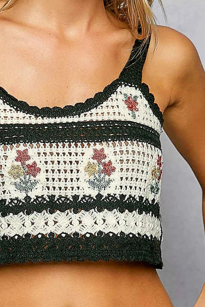 POL Floral Embroidered Cropped Crochet Cami with Scalloped Hem 89771bed-a243-4fab-b8ef-fffe6b068b0e-Max-Origin