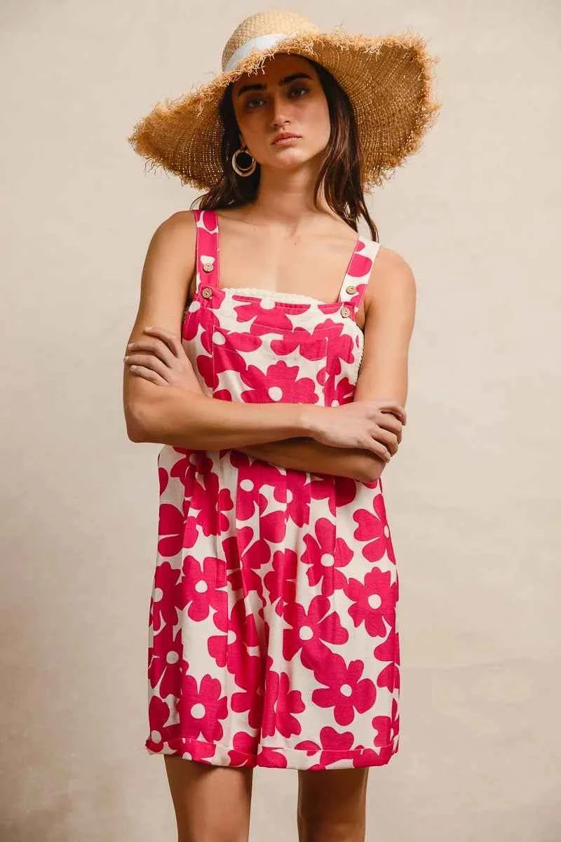 BiBi Floral Prints Tuck Detail Short Overall With Pockets 89839a8106b24fde84c3f589ddb8ddf0-Max-Origin