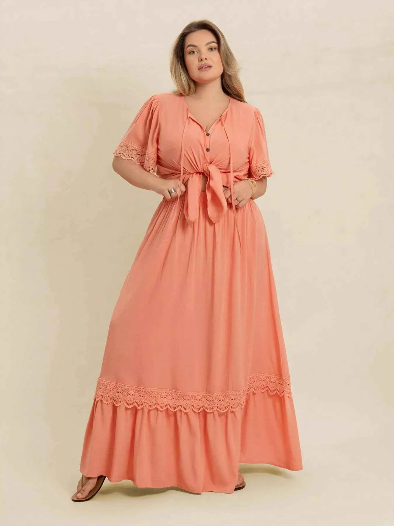 Plus Size Lace Detail Tie Neck Top and Skirt Set 8986fe88-bf0e-4024-becb-d34c407cd581-Max-Origin