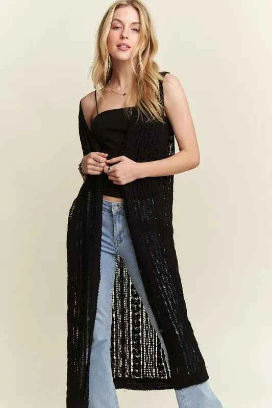 ADORA Button Down Crochet Long Cardigan BLACK 898f9bd307cc41f8ad9fcf5aa8f273a7-Max-Origin