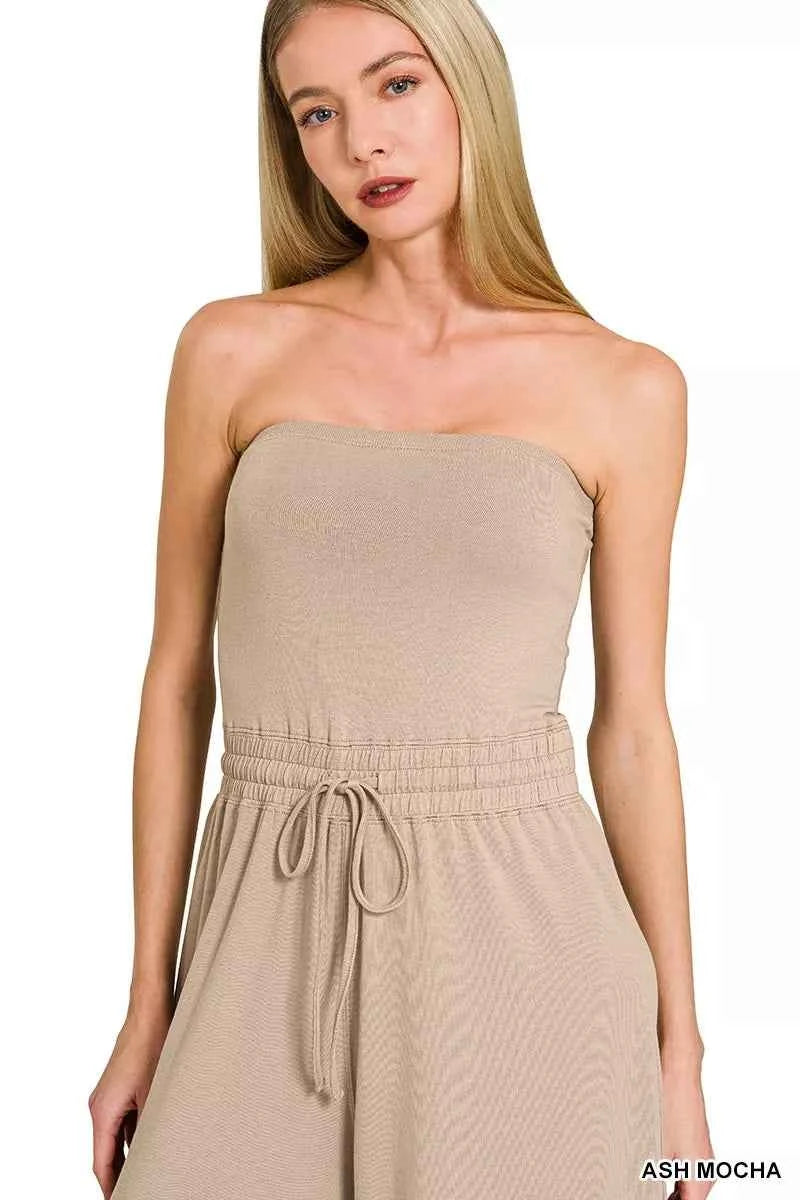 Zenana Tube Top Jumpsuit with Drawstring Waist 898fada5ff6748629f8641837f3861fe-Max-Origin