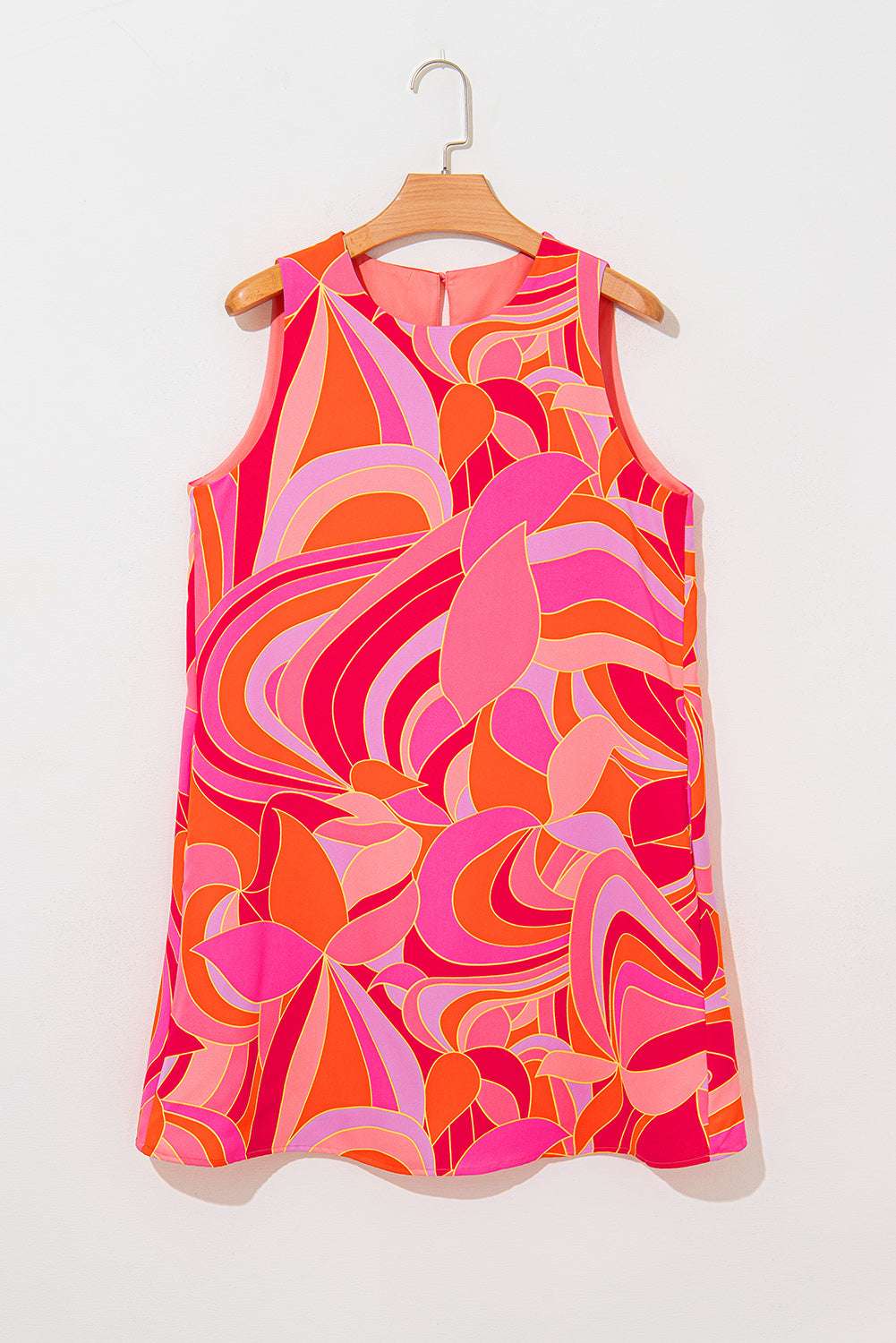 Rose Abstract Floral Print Sleeveless Shift Mini Dress 89908ecf12f7a93d-_8