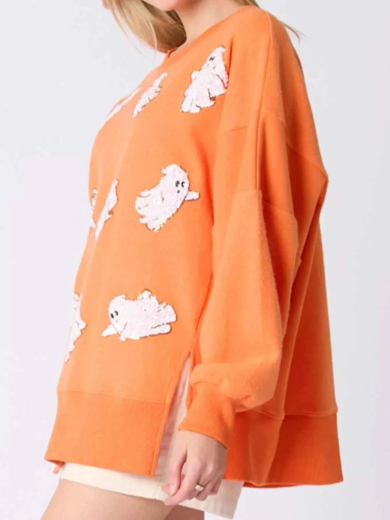 Halloween Sequin Ghost Oversized Sweatshirt 8990f88d-3942-4da9-a9a2-41af7204f1df-Max-Origin