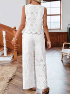 Eyelet Embroidered Tank and Pants Two-Piece Set 899fce40d3db4497acab1b045fe08a98-Max-Origin