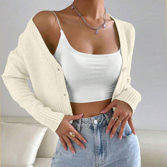V-Neck Knit Cardigan