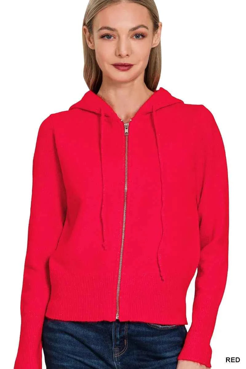 Zenana Drawstring Zip Up Hooded Cardigan RED 89a9a18e0fa546849b6ceeacd498bf8f-Max-Origin
