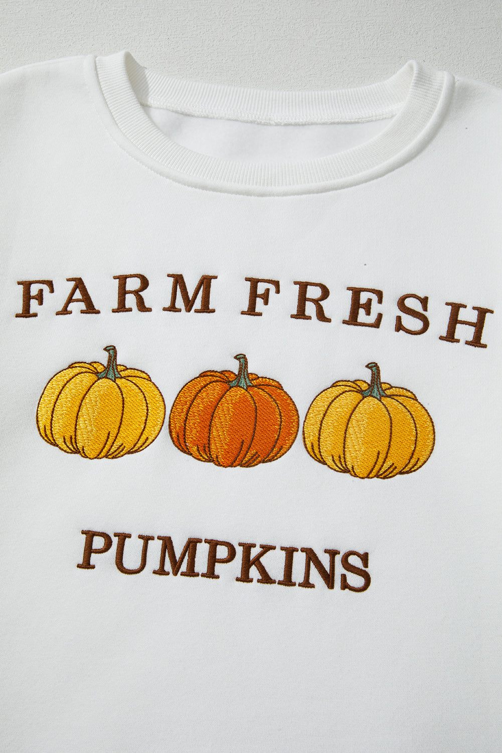 White FARM FRESH PUMPKINS Embroidered Festival Sweatshirt 89ac15d45b0ddada
