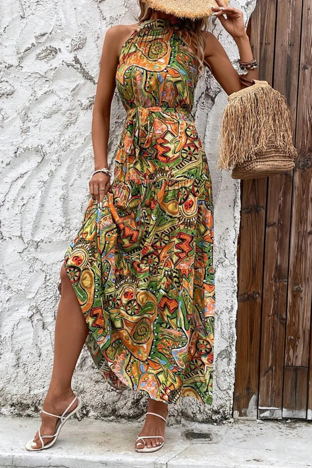 Tied Floral Sleeveless Dress 89b123e1-fff2-45c7-85f2-157d37bc728d-Max