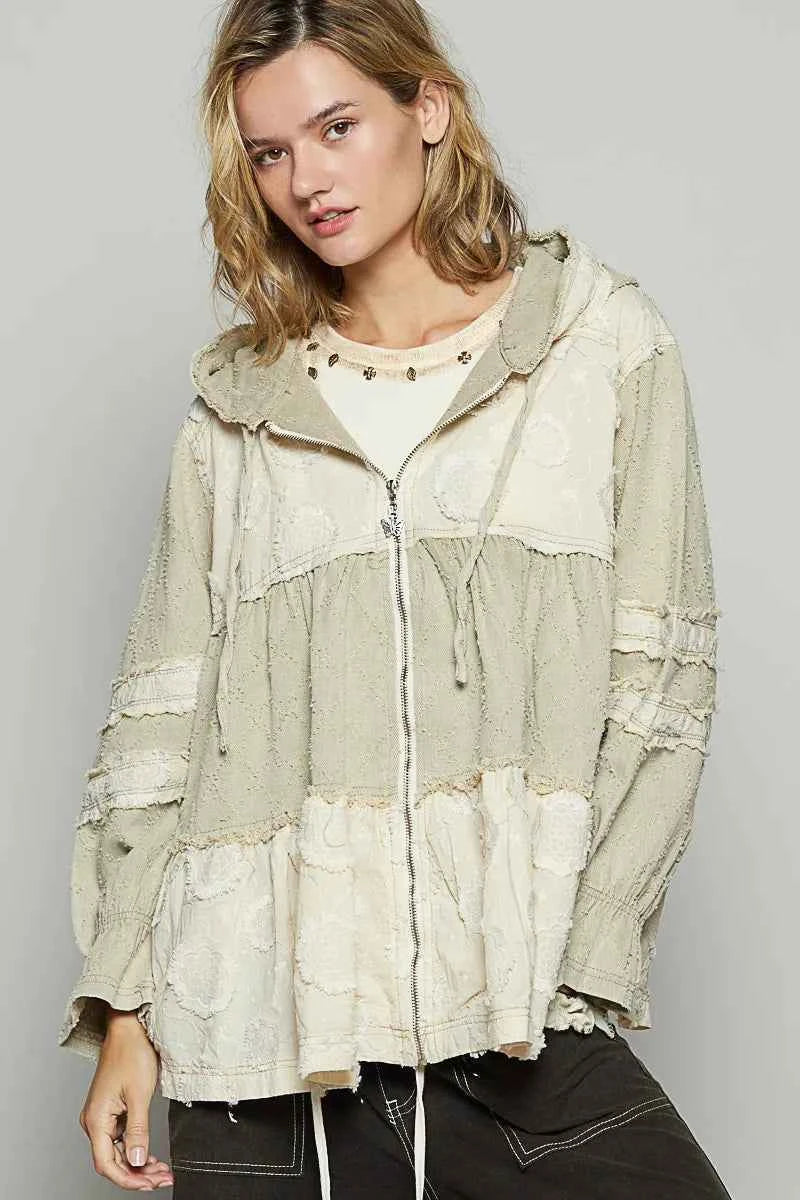 POL Raw Hem Color Block Hooded Jacket 89d6b638-aa98-4e3e-acba-c77c45e16f2b-Max-Origin
