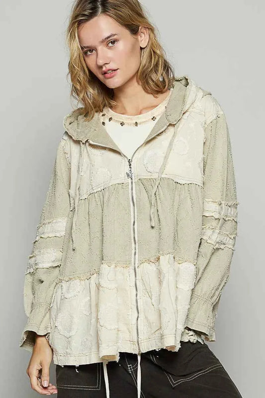 POL Raw Hem Color Block Hooded Jacket 89d6b638-aa98-4e3e-acba-c77c45e16f2b-Max-Origin