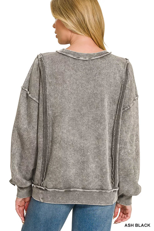 Snow Washed F/Terry Exposed-Seam Sweatshirt 89de27d4-714c-41be-9957-af886ac4d6a0-Max-Origin