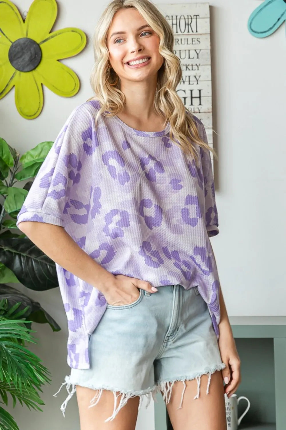 HOPELY Print Waffle Oversized T-Shirt 89ec88f5-59f3-4fc1-96d1-4b264b236e62-Max