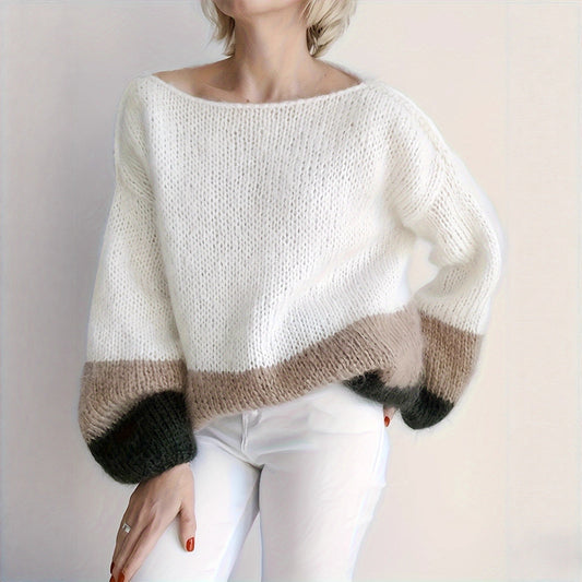 Color-Blocked Knit Sweater