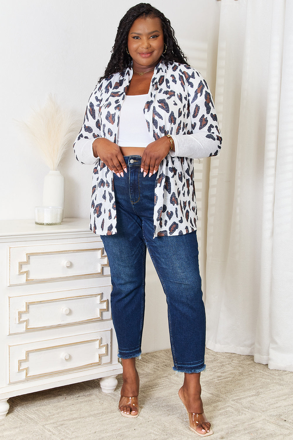 Double Take Leopard Long Sleeve Cardigan 8a0d2a1cd06b40fb919571ded252cf3d-Max