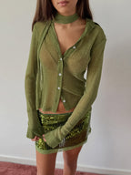 Button Up Shirt with Scarf Moss 8a2207e672d743e8b0d08338d56e4dbc-Max