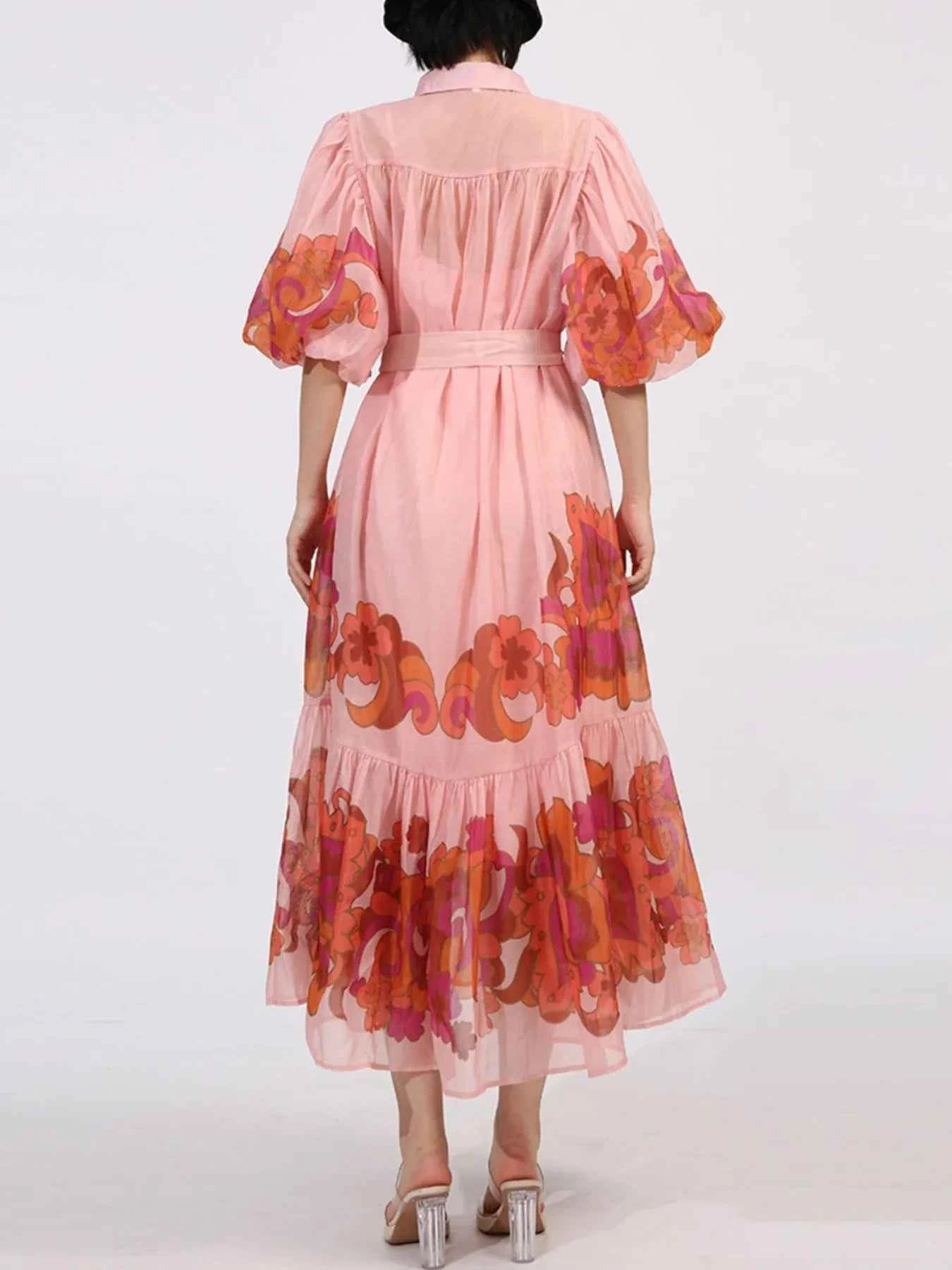 Button Front Puff Sleeve Dress 8a277866-9619-4d7e-a4a2-767949a3aeaa-Max-Origin