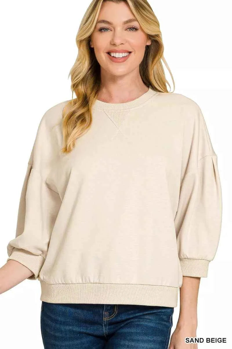 Zenana Scuba Dolman Sleeve Sweatshirt SAND BEIGE 8a2e0a043a7849b9ad2fa14cffd24c22-Max-Origin