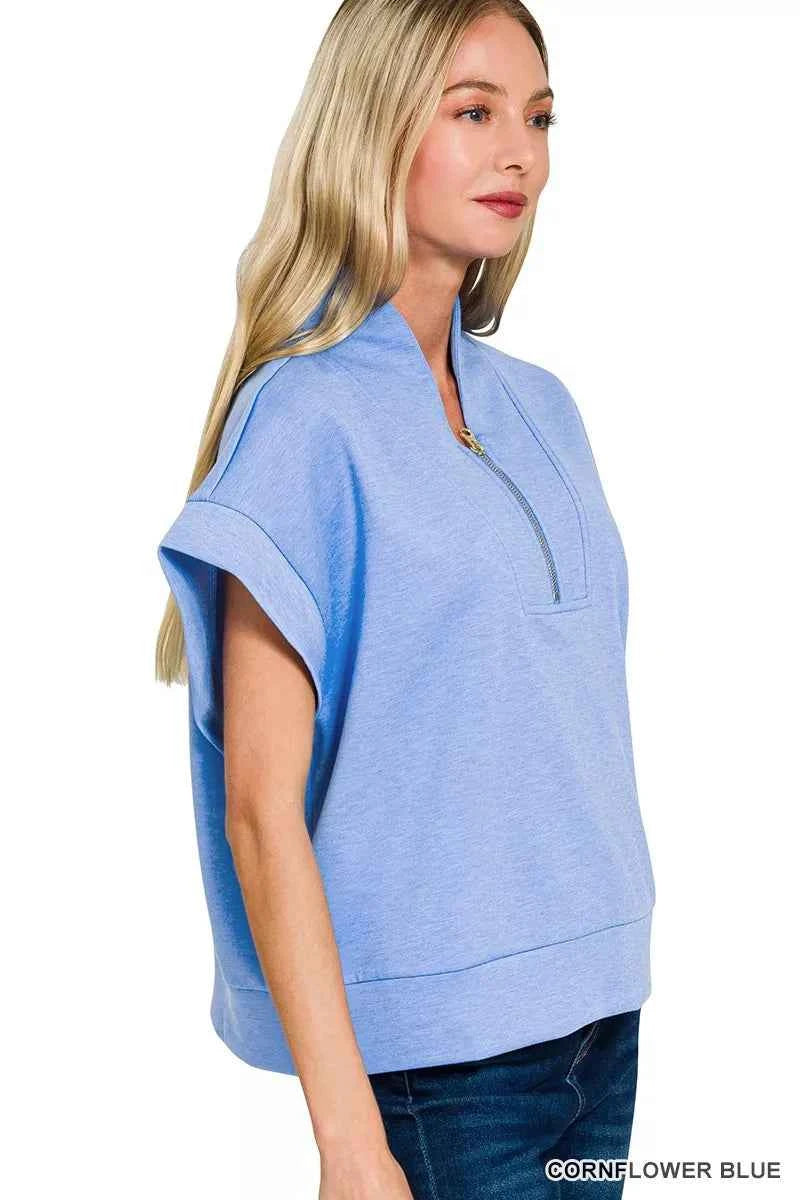 Zenana Scuba High Neck Half Zip Top 8a42bdf1ebb04d87b1b855d50b81280e-Max-Origin