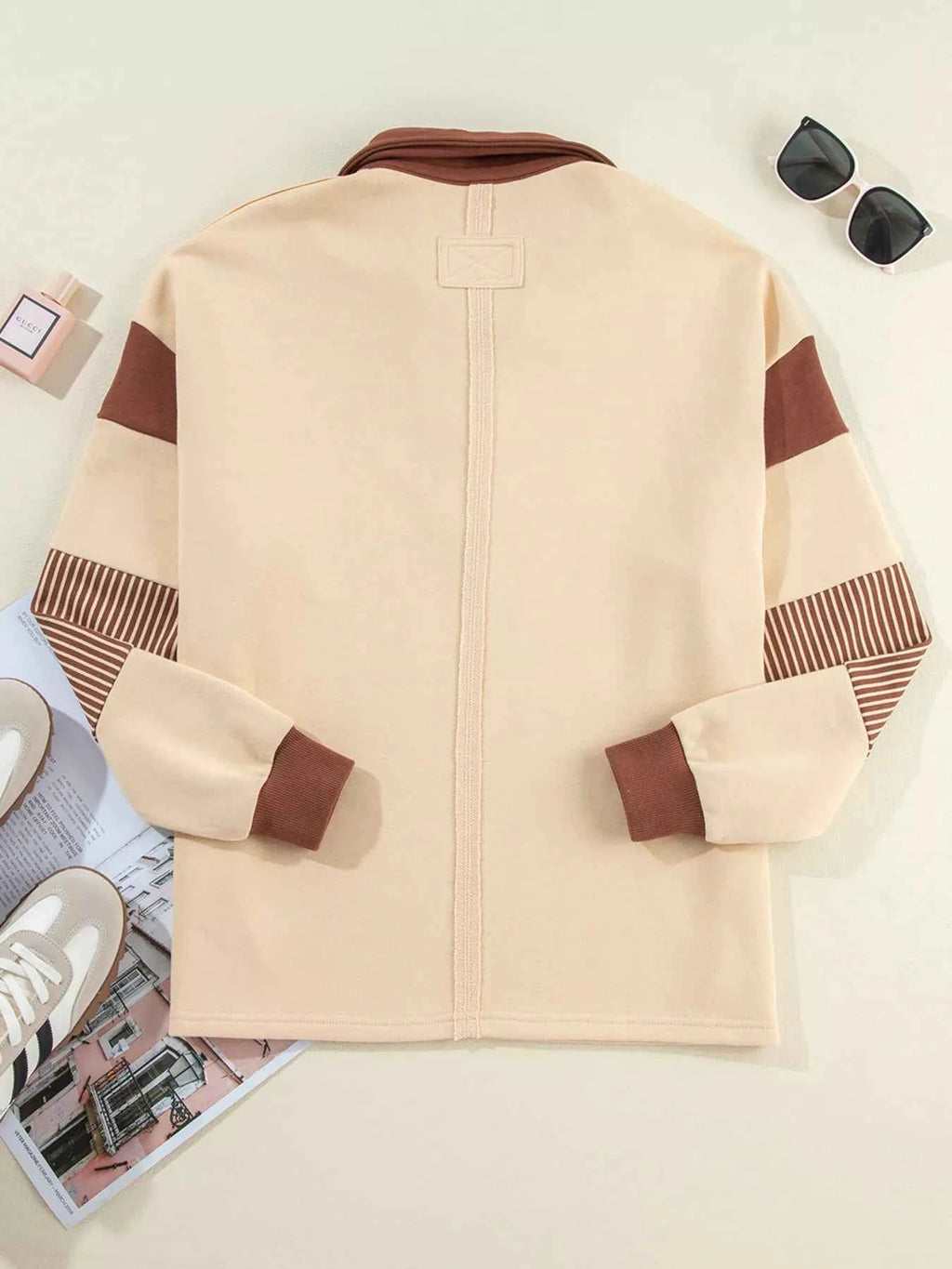Color Block Striped Patchwork Sequin Rugby Graphic Polo Sweatshirt 8a4ffd8ee8904de9b18a60338e9cc9be-Max-Origin