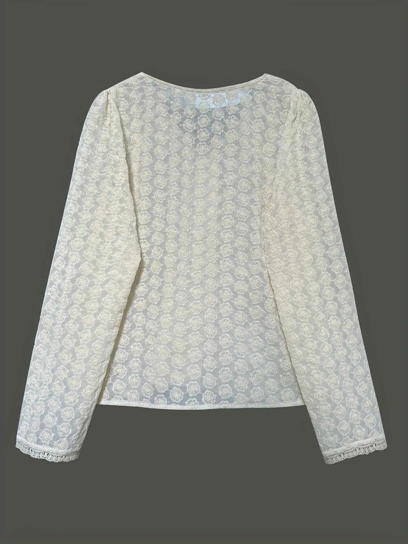 Lace Button Up Long Sleeve Shirt 8a63d0f56a594a63b7ff6bcd39ae2d2f-Max-Origin