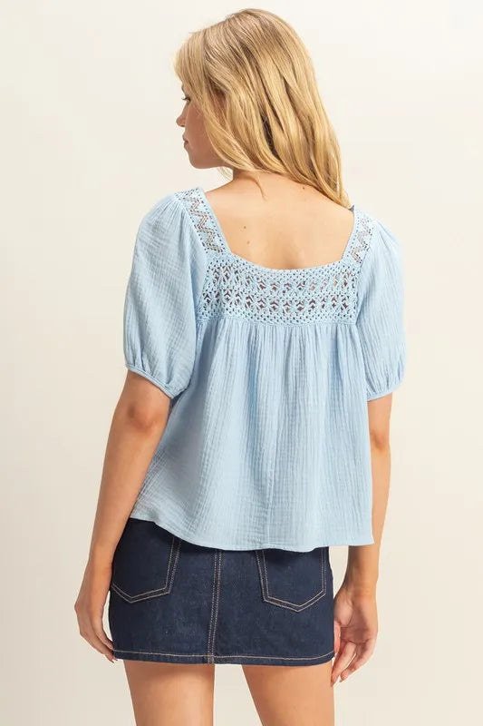Crochet Detail Puff Sleeve Peasant Top 8a78cb92-dbef-4b32-891f-cfa8a4b2240c-Max-Origin