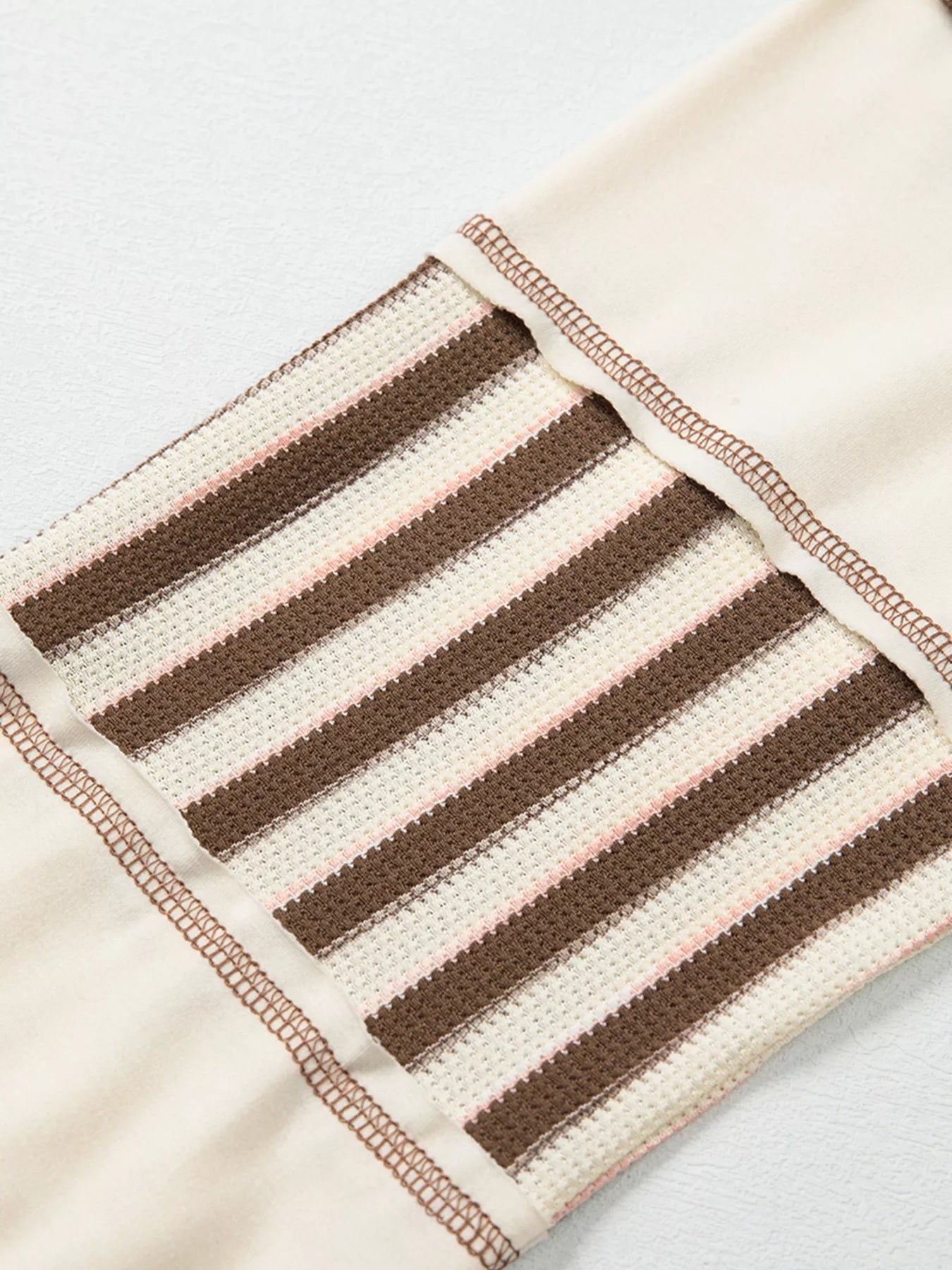 Stripe Stitched Detail Color Block Patchwork Oversized Top 8a7e5d008882439db5da537bc80cb4b2-Max-Origin