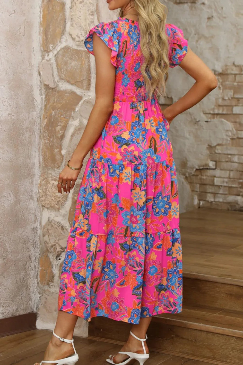 Boho Floral V Neck Ruffle Tiered Dress 8a8aba5d-9c22-4a44-b8c0-d2f625b5a889-Max-Origin