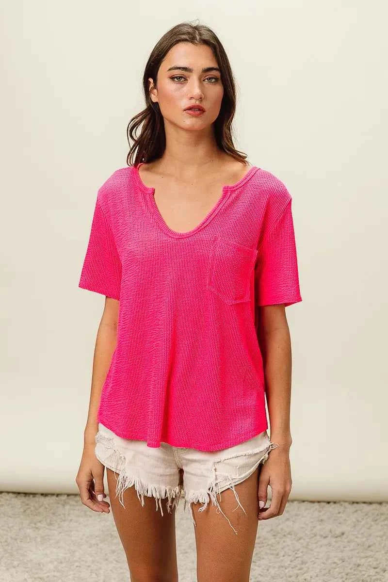 BiBi Waved Rib U Neck Top With Front Pocket 8a9d56196fcb449fbcafd585e5e8ea1c-Max-Origin