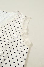 Apricot Plus Size Polka Dot Print Lace Trim V Neck Sleeveless Top 8a9decd4a79e02fb