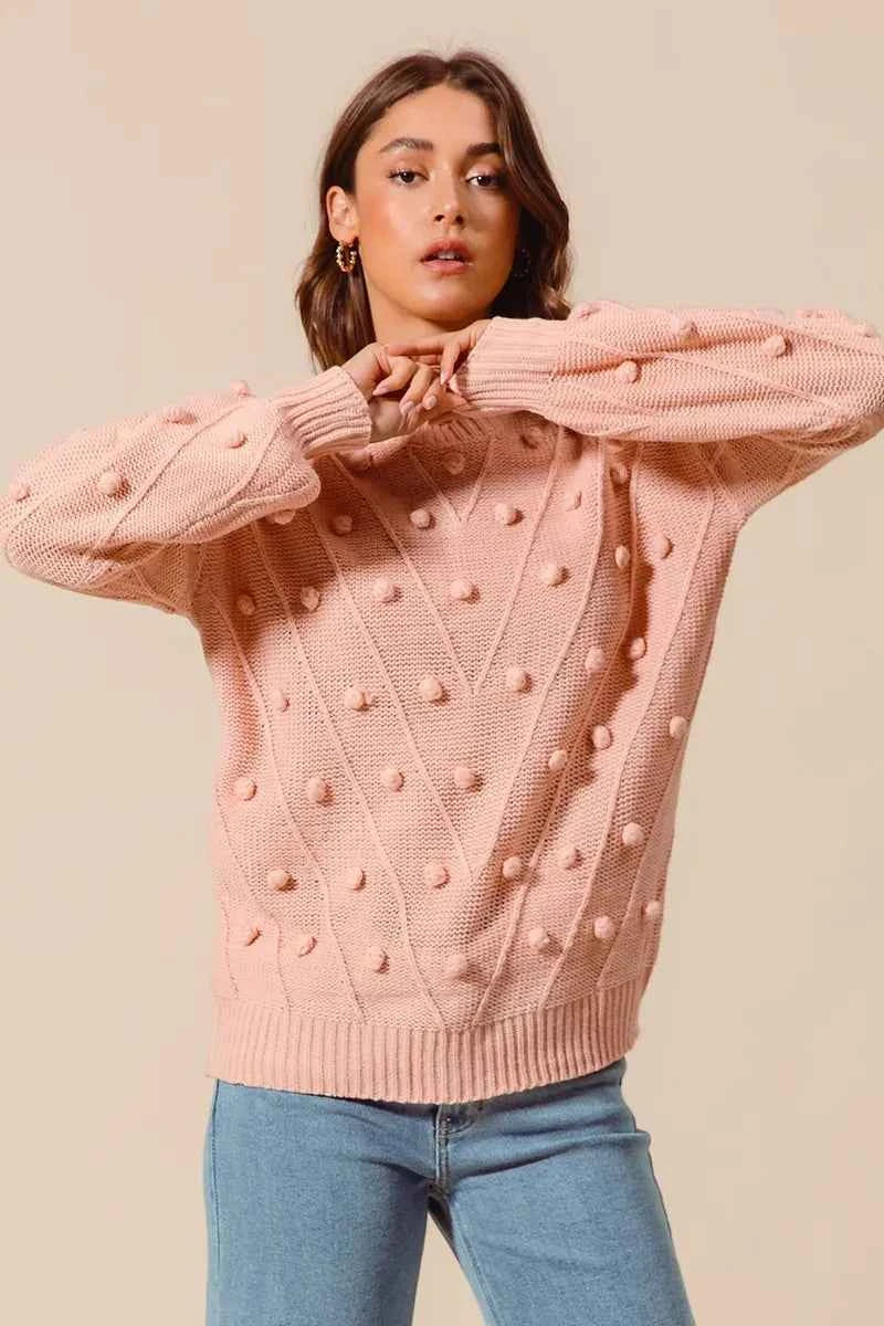 Pom Pom Textured Knit Sweater Top 8aa5c114dc3a432ca37e3b92e892c5c2-Max-Origin