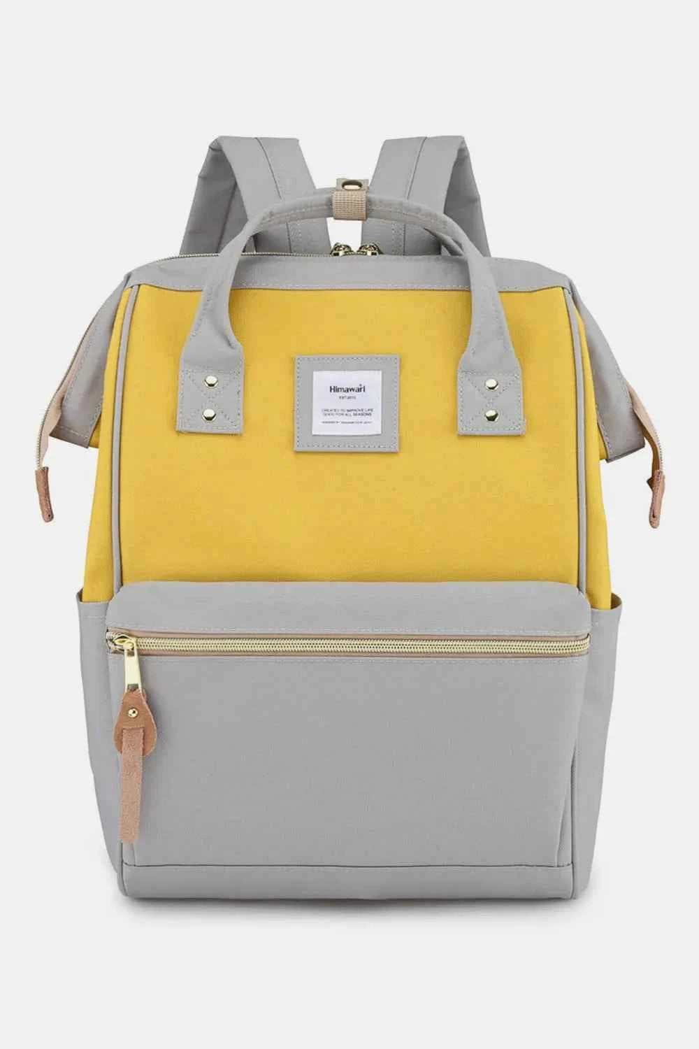 Himawari Waterproof Canvas Backpack Bag with Side Pockets Lemon Grey One Size 8acc7985-e148-4b16-a8d4-f18a5a0209d0-Max