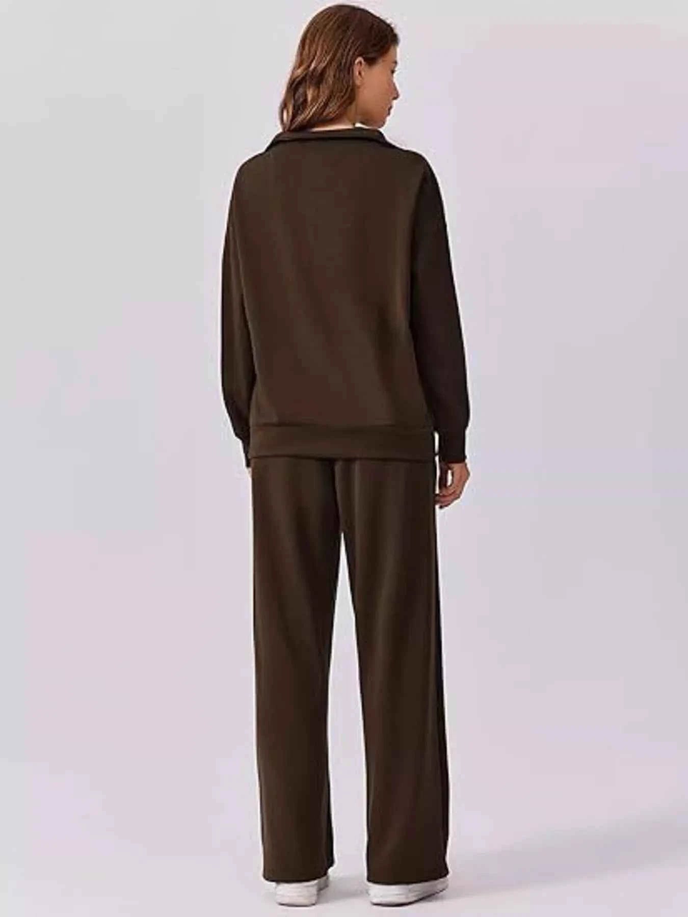 Relaxed Fit Quarter-Zip Top and Pants Set 8acefa6190b44d69af6430a95160d9c1-Max-Origin