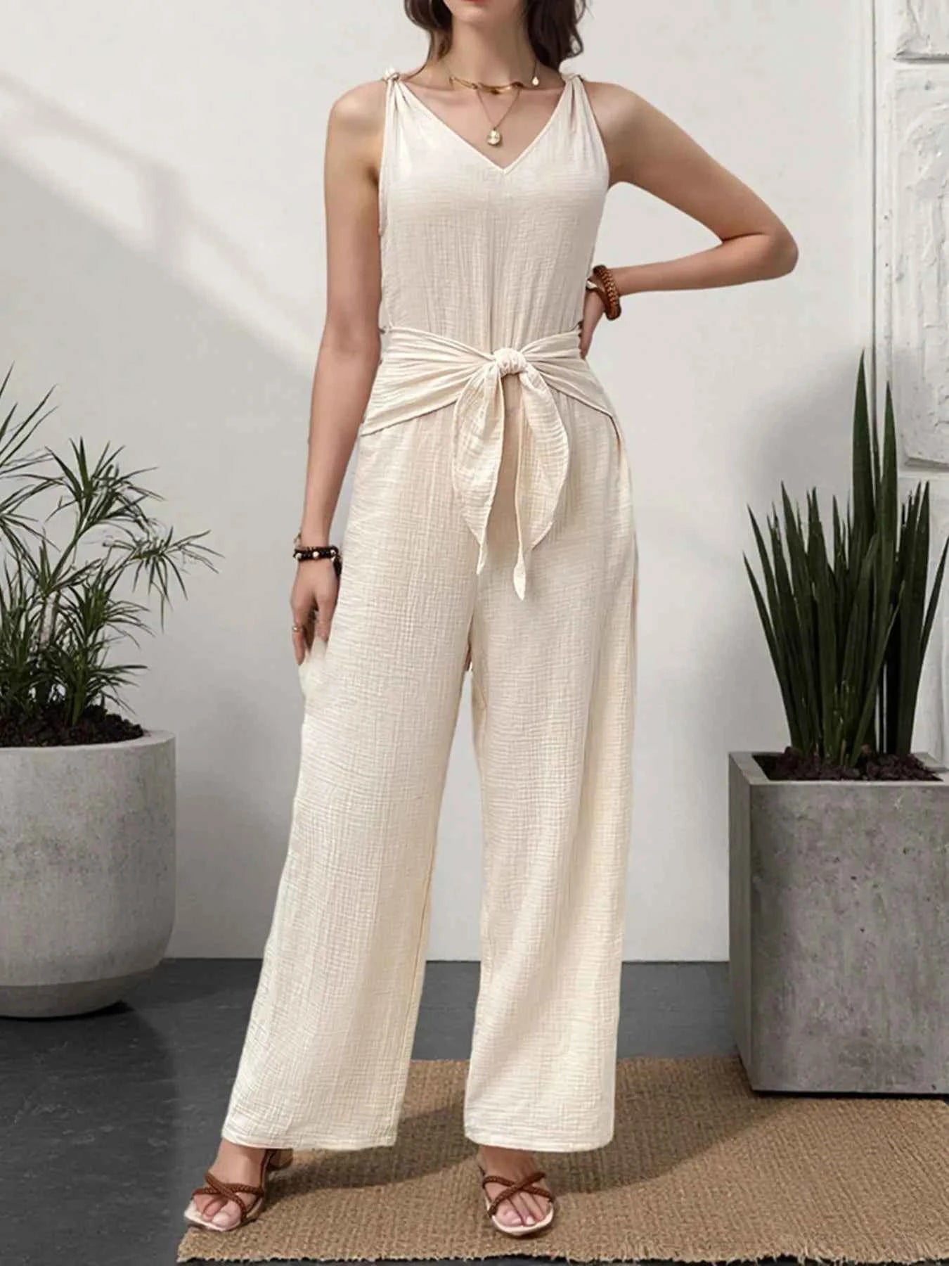Sleeveless V-Neck Wide Leg Jumpsuit 8adecb0b0f95405c91b031a80643e032-Max-Origin