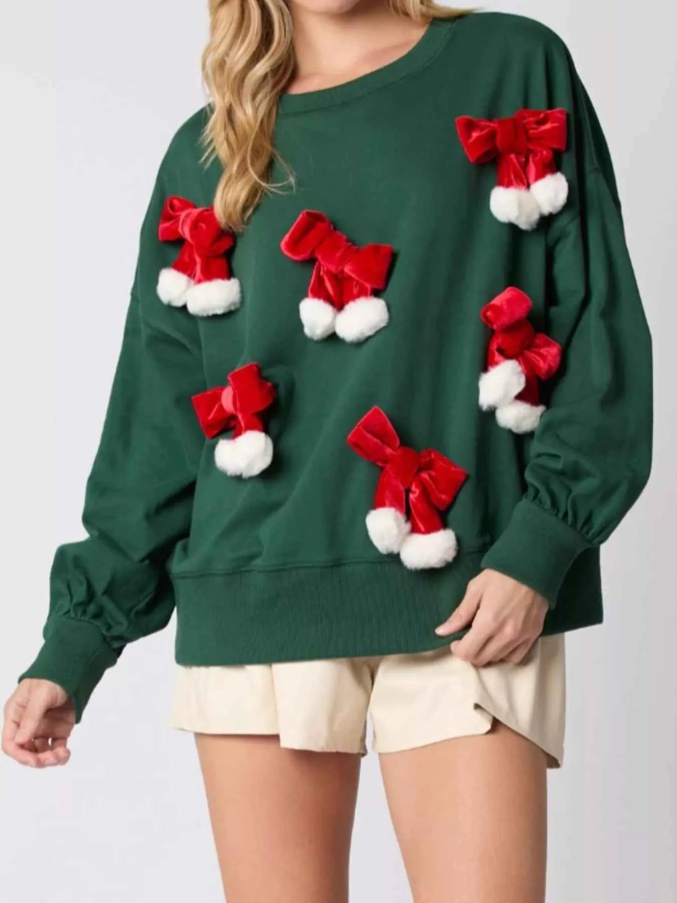 Christmas Long Sleeve Sweatshirt with Pom-Pom Bow Decoration 8b03f366-7a53-4c01-8314-a2d641677ab1-Max-Origin