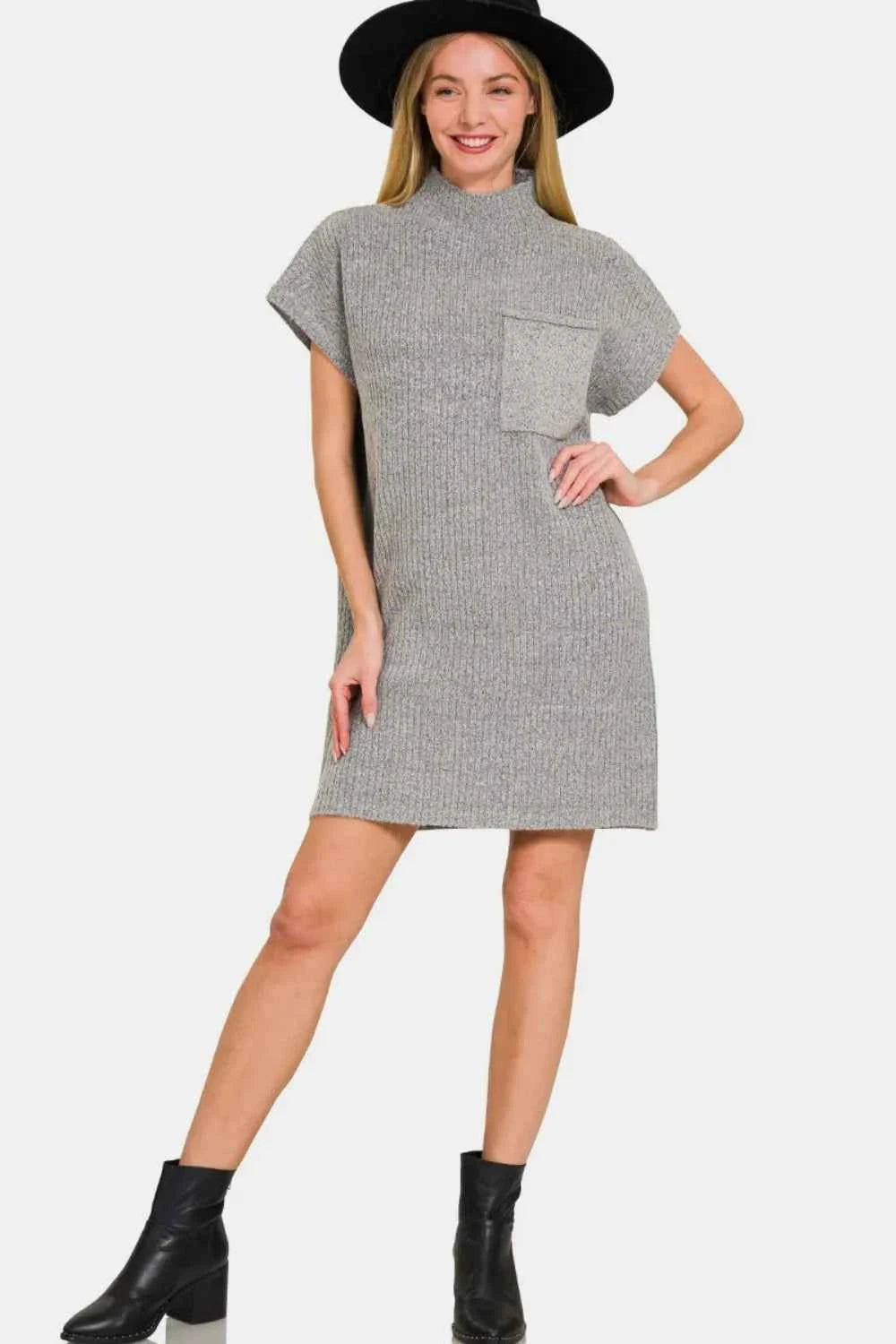 Zenana Short Sleeve Sweater Mini Dress 8b047329-fd14-4b13-89ef-65cfa3efeb7a-Max