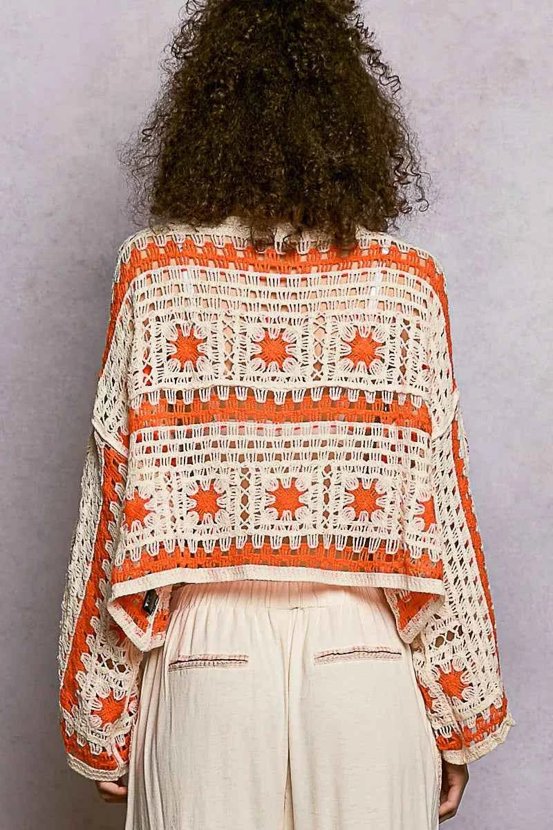 POL Boat Neck Long Sleeve Crochet Top with Granny Square Weaving 8b15b105-7f3d-4d5b-aa8b-35abd8e2abda-Max-Origin