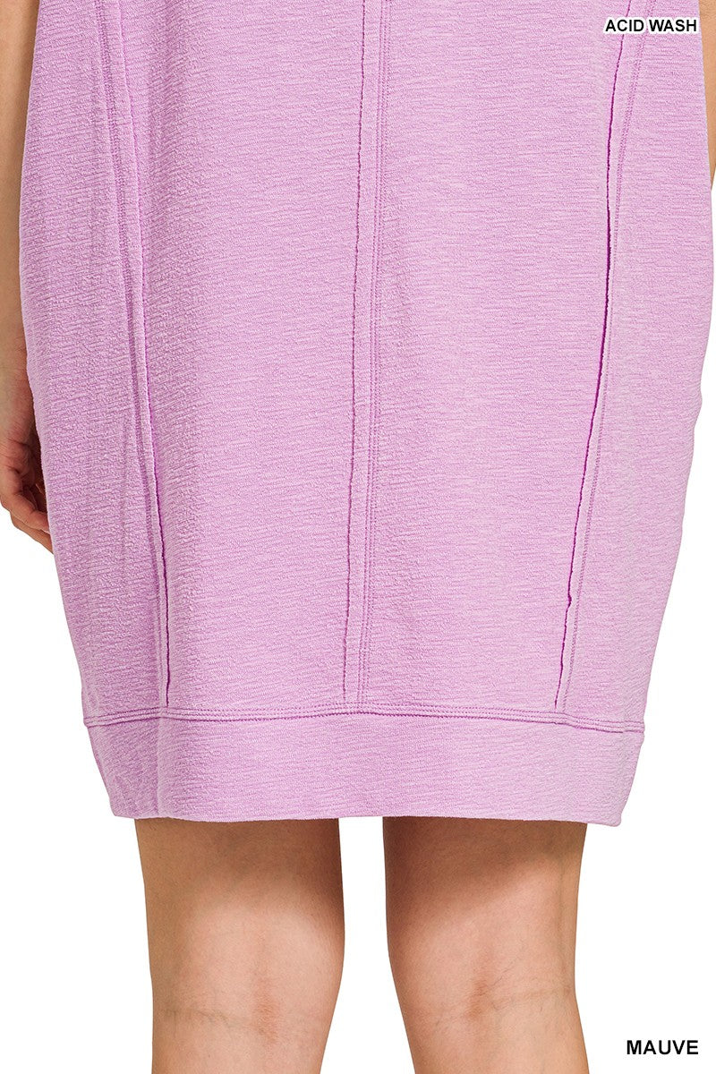 Zenana Washed Slub Short Sleeve Dress With Pockets 8b31a19fe42344bd82b716f133c1184b-Max